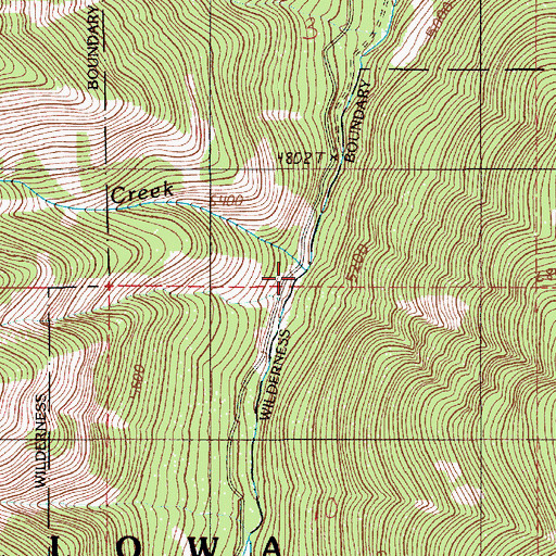 Topographic Map of Little Granite Creek, OR