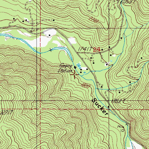 Topographic Map of Little Grayback Creek, OR