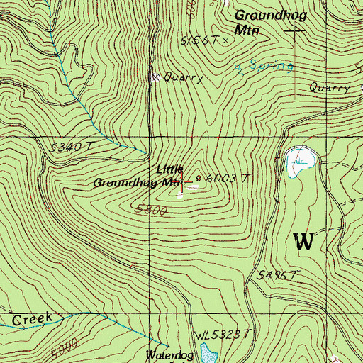 Topographic Map of Little Groundhog Mountain, OR