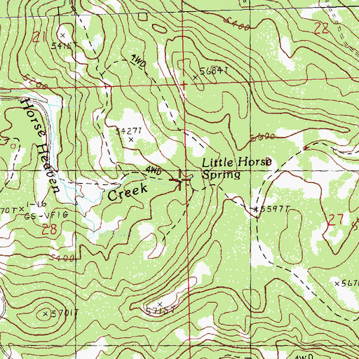 Topographic Map of Little Horse Spring, OR