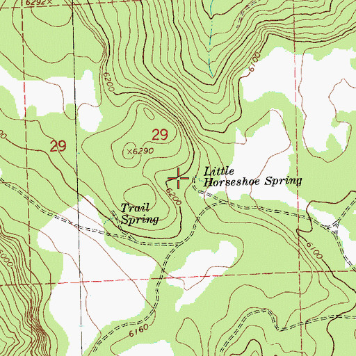 Topographic Map of Little Horseshoe Spring, OR