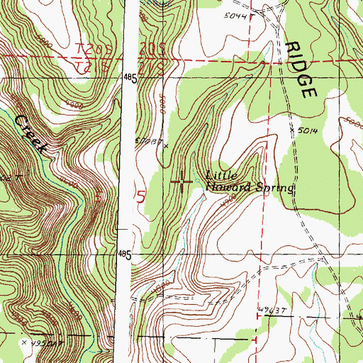 Topographic Map of Little Howard Spring, OR