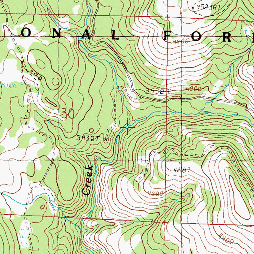 Topographic Map of Little Indian Creek, OR