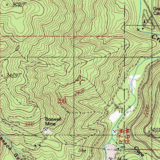Topographic Map of Little Jim Mine, OR