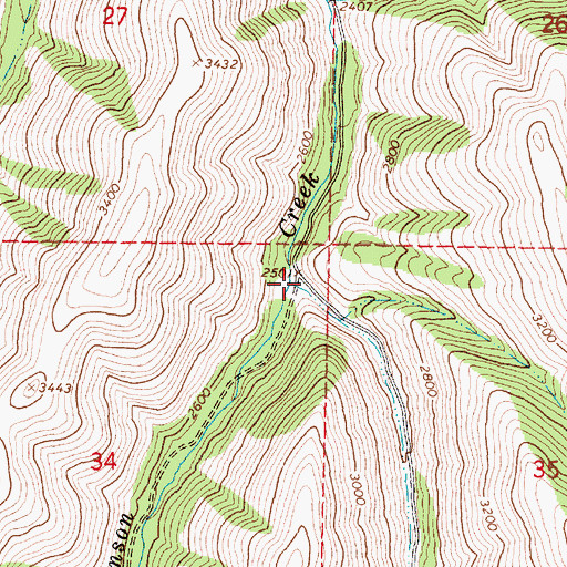 Topographic Map of Little Johnson Creek, OR