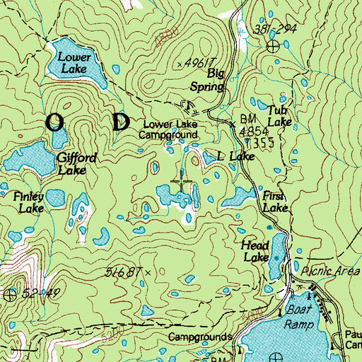 Topographic Map of Little Lake, OR