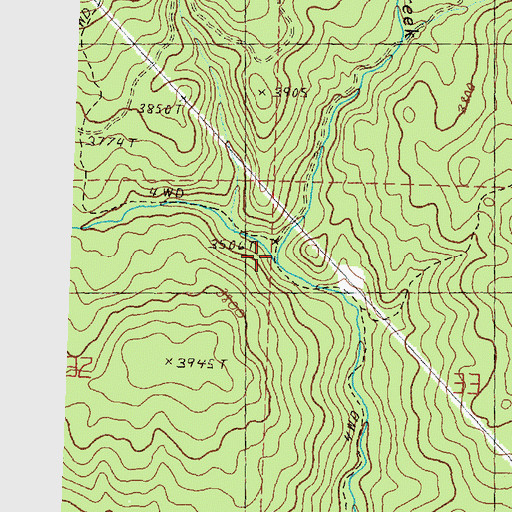 Topographic Map of Little Lake Creek, OR