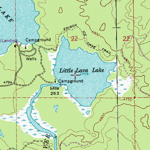 Topographic Map of Little Lava Lake, OR