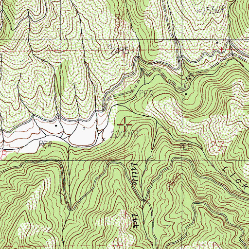 Topographic Map of Little Lick Creek, OR