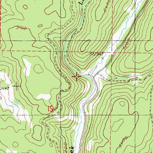 Topographic Map of Little Logan Creek, OR