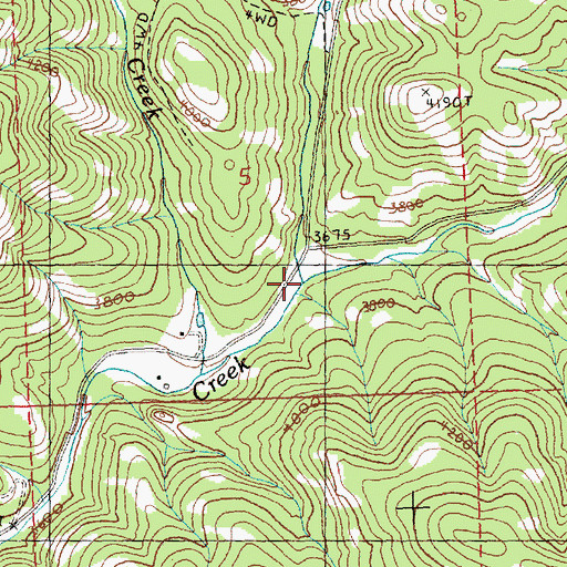 Topographic Map of Little McKay Creek, OR
