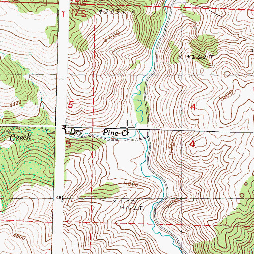 Topographic Map of Dry Pine Creek, OR