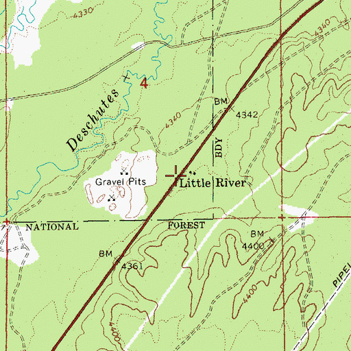 Topographic Map of Little River, OR