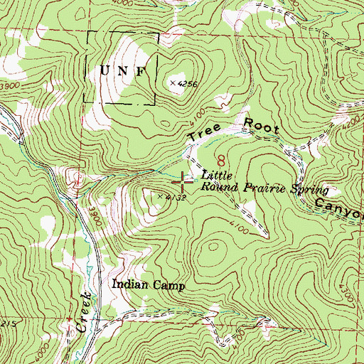 Topographic Map of Little Round Prairie Spring, OR