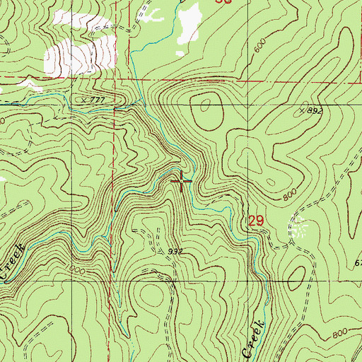 Topographic Map of Little Rowell Creek, OR