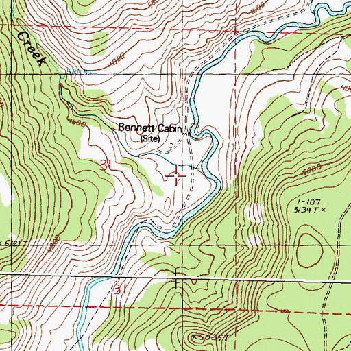 Topographic Map of Little Sage Hen Creek, OR