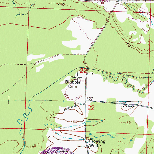 Topographic Map of Blubber Cemetery, AL