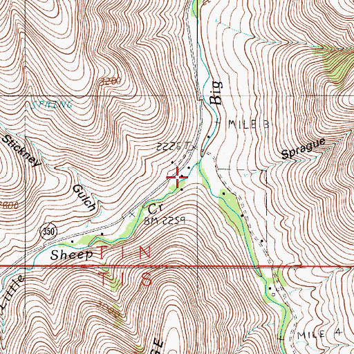 Topographic Map of Little Sheep Creek, OR