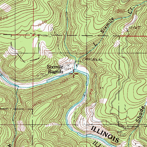 Topographic Map of Little Sixmile Creek, OR