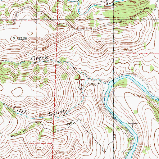 Topographic Map of Little kypiya Creek, OR