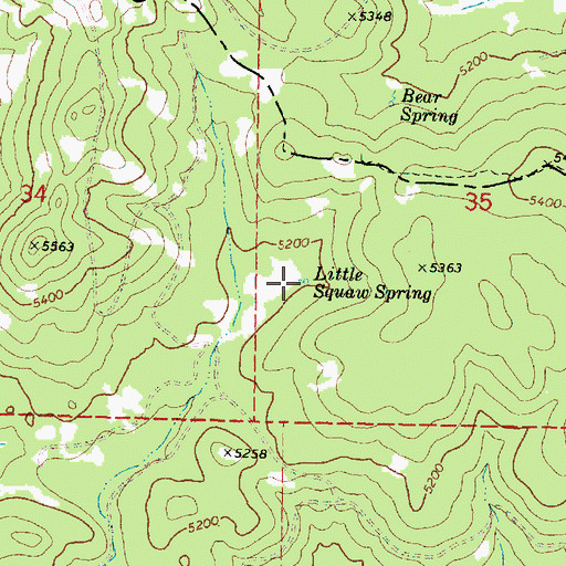 Topographic Map of Myrtle Spring, OR