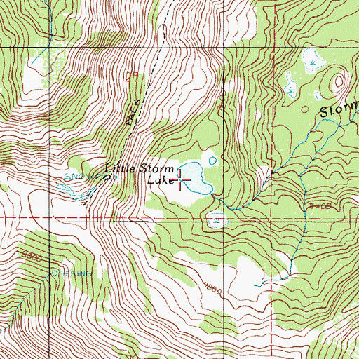 Topographic Map of Little Storm Lake, OR