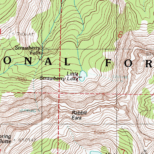 Topographic Map of Little Strawberry Lake, OR