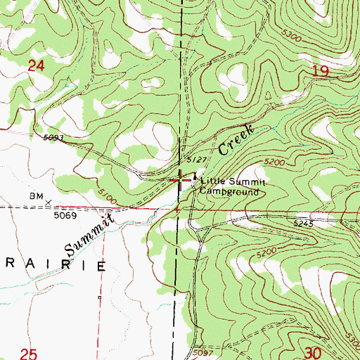 Topographic Map of Little Summit Campground, OR