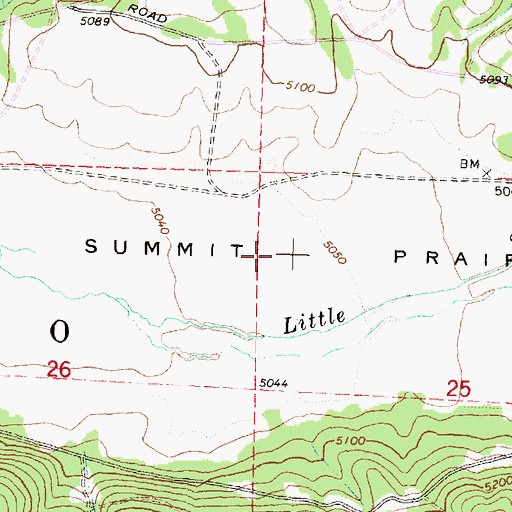 Topographic Map of Little Summit Prairie, OR