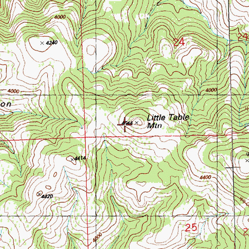 Topographic Map of Little Table Mountain, OR