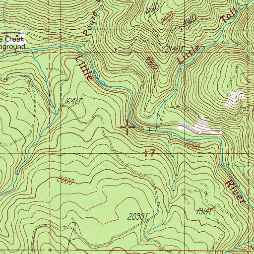 Topographic Map of Little Taft Creek, OR