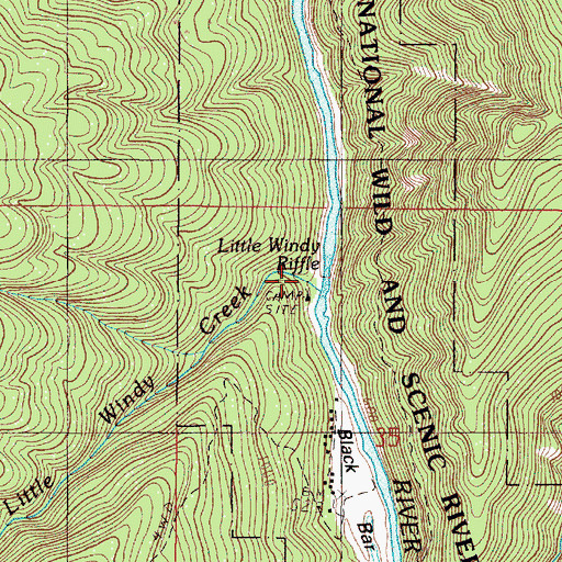 Topographic Map of Little Windy Creek, OR