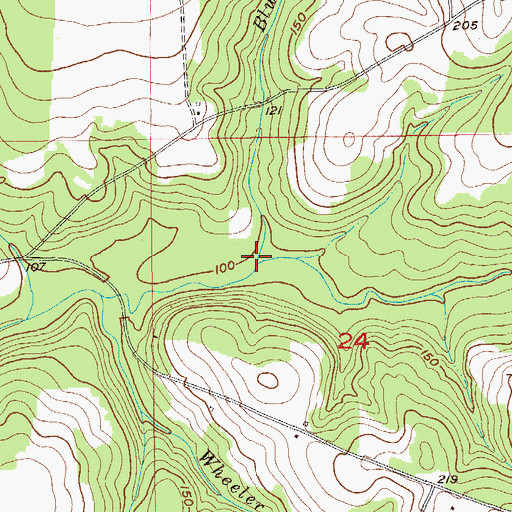 Topographic Map of Blue Branch, AL