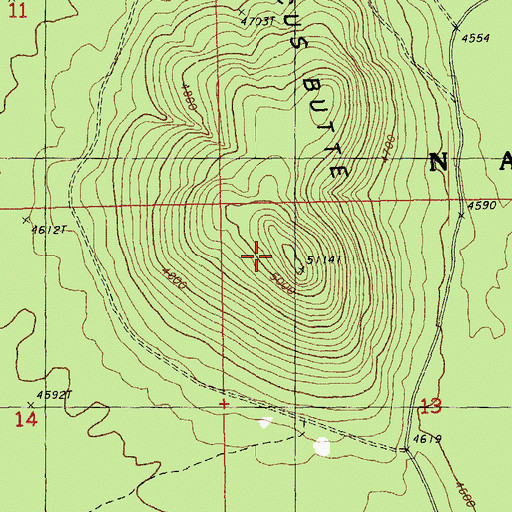 Topographic Map of Little Wocus Butte, OR
