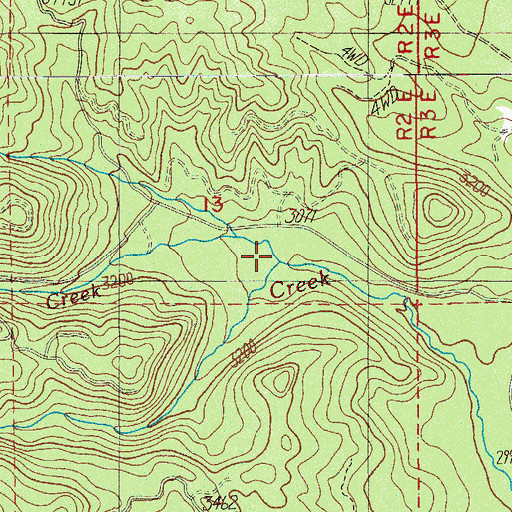 Topographic Map of Littlemile Creek, OR