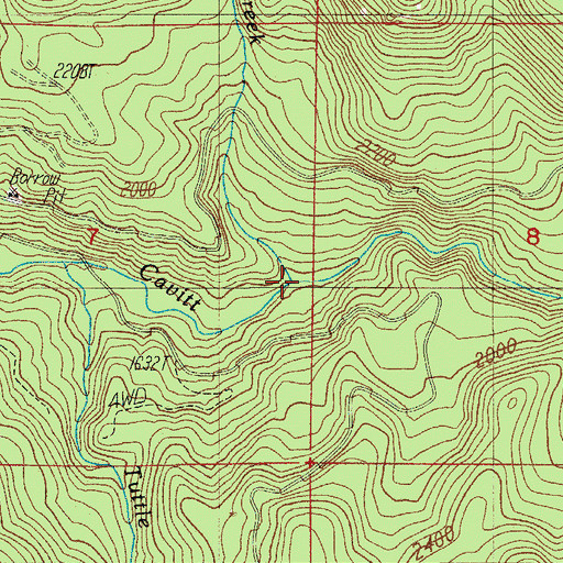 Topographic Map of Liveoak Creek, OR