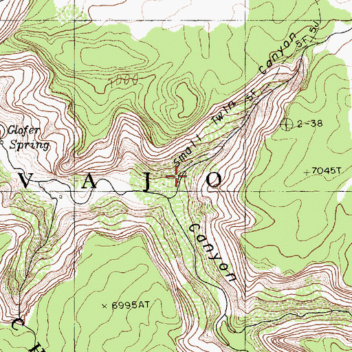 Topographic Map of Small Twin Canyon, AZ
