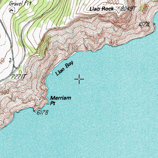 Topographic Map of Llao Bay, OR