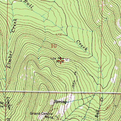 Topographic Map of Loa Mae Mine, OR