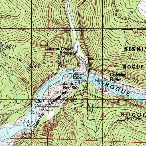 Topographic Map of Lobster Creek, OR