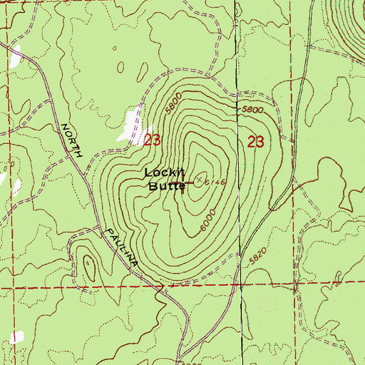 Topographic Map of Lockit Butte, OR