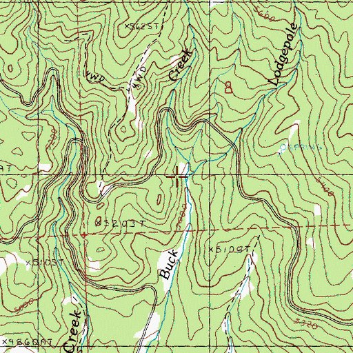 Topographic Map of Lodgepole Creek, OR