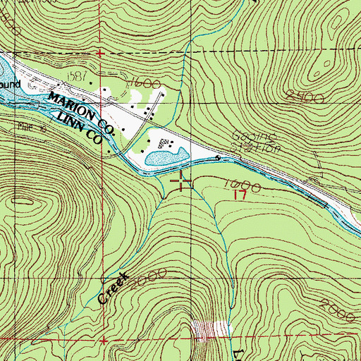 Topographic Map of Log Creek, OR