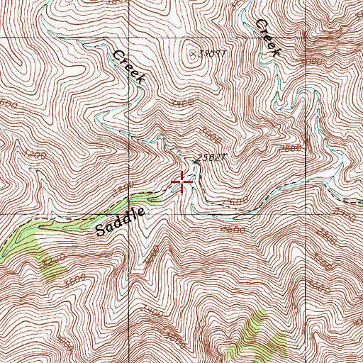 Topographic Map of Log Creek, OR