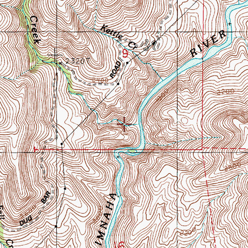 Topographic Map of Log Creek, OR