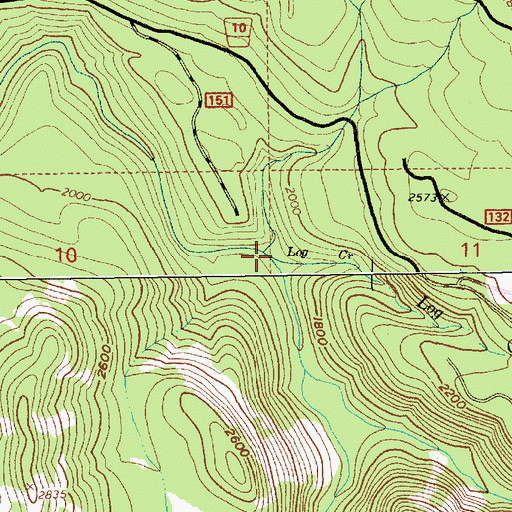 Topographic Map of Log Creek, OR
