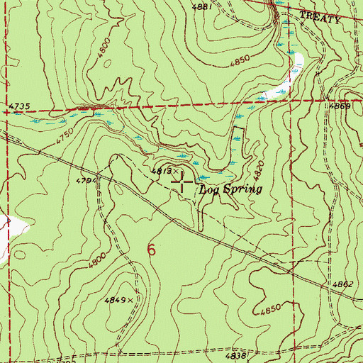 Topographic Map of Log Spring, OR