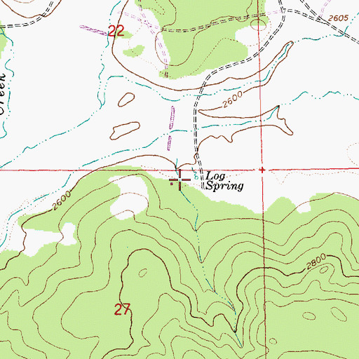 Topographic Map of Log Spring, OR