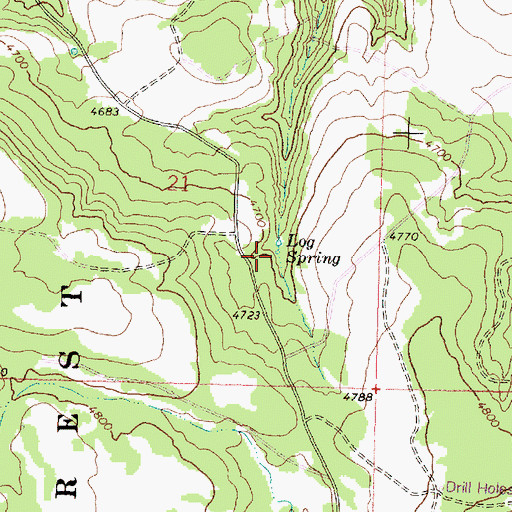 Topographic Map of Log Spring, OR
