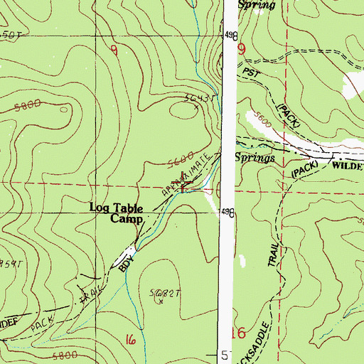 Topographic Map of Log Table Camp, OR